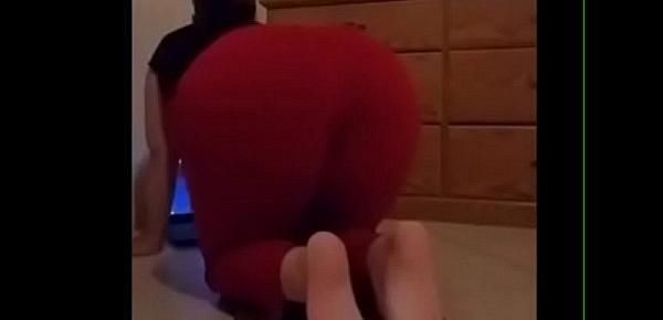  pawg booty in red scrubs